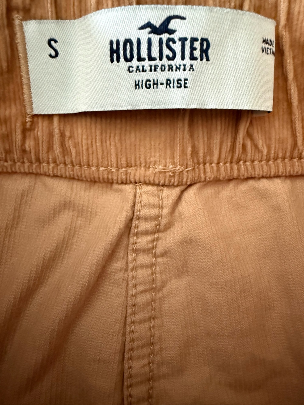 Hollister Tan Corduroy Ruffle Hem Mini Skirt Y2K Coquette Small Summer - Picture 5 of 6